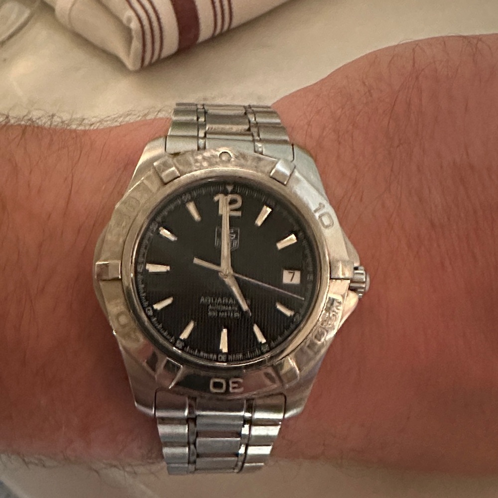 Tag Heuer Silver and Black Watch